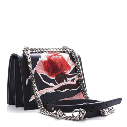 Alexander McQueen Calfskin Embroidered Knuckle Crossbody Black 3 of 10
