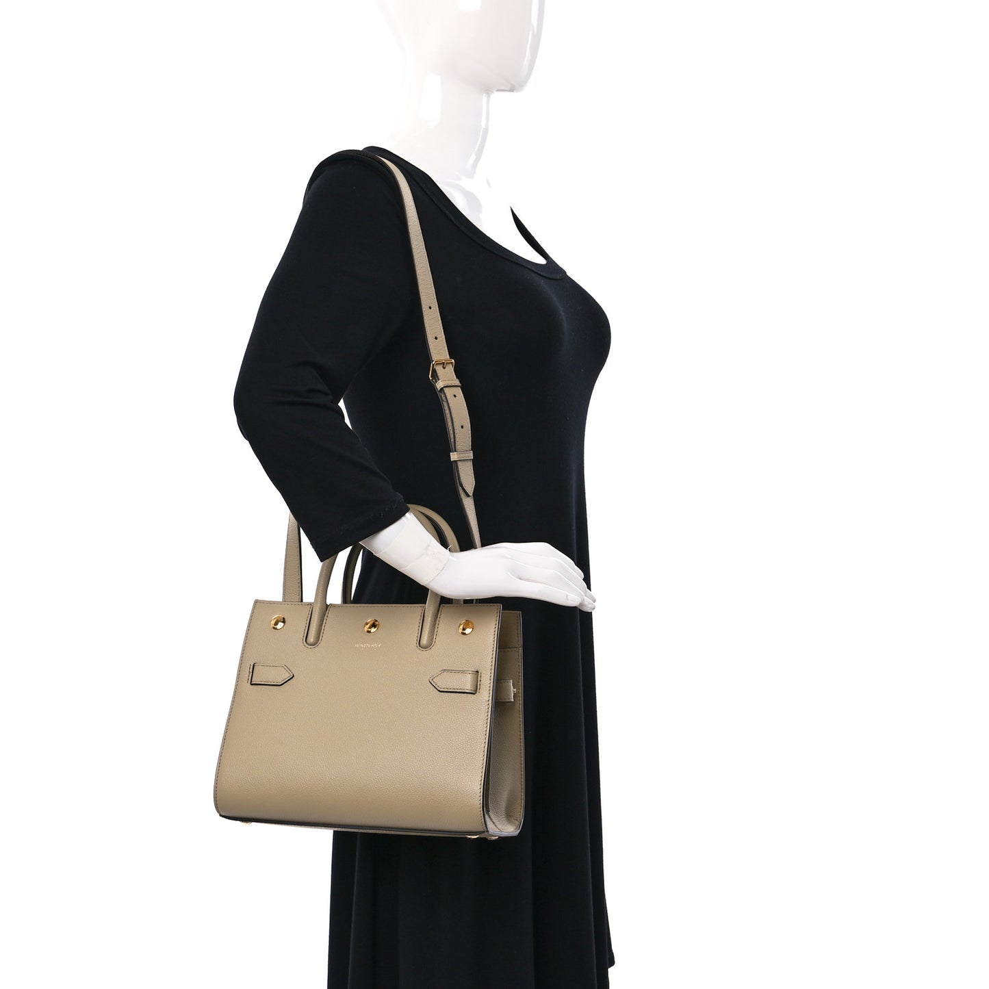 Grainy Calfskin Mini Two Handle Title Bag Camel