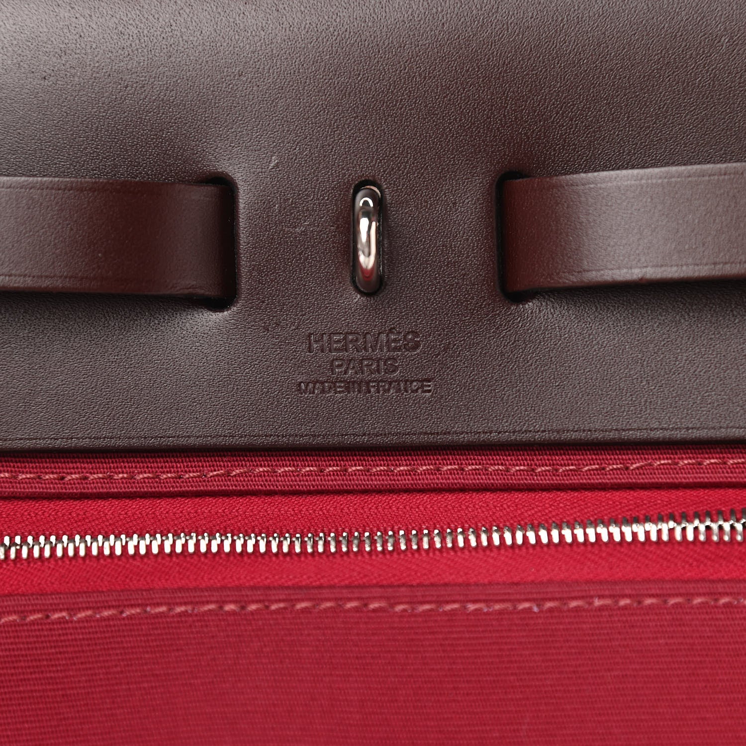 Hermes Toile Officier Vache Hunter Verso Herbag Zip Retourne PM 31 Bubblegum Rubis Rouge Sellier 7 of 11