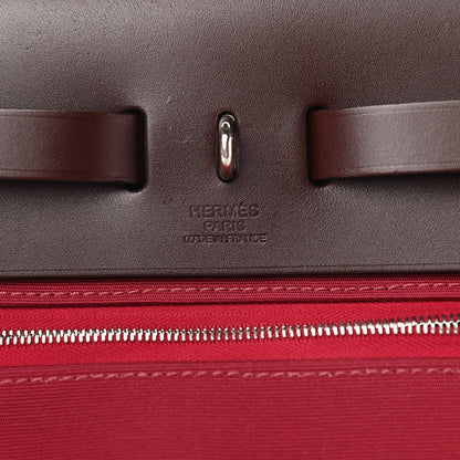 Hermes Toile Officier Vache Hunter Verso Herbag Zip Retourne PM 31 Bubblegum Rubis Rouge Sellier 7 of 11