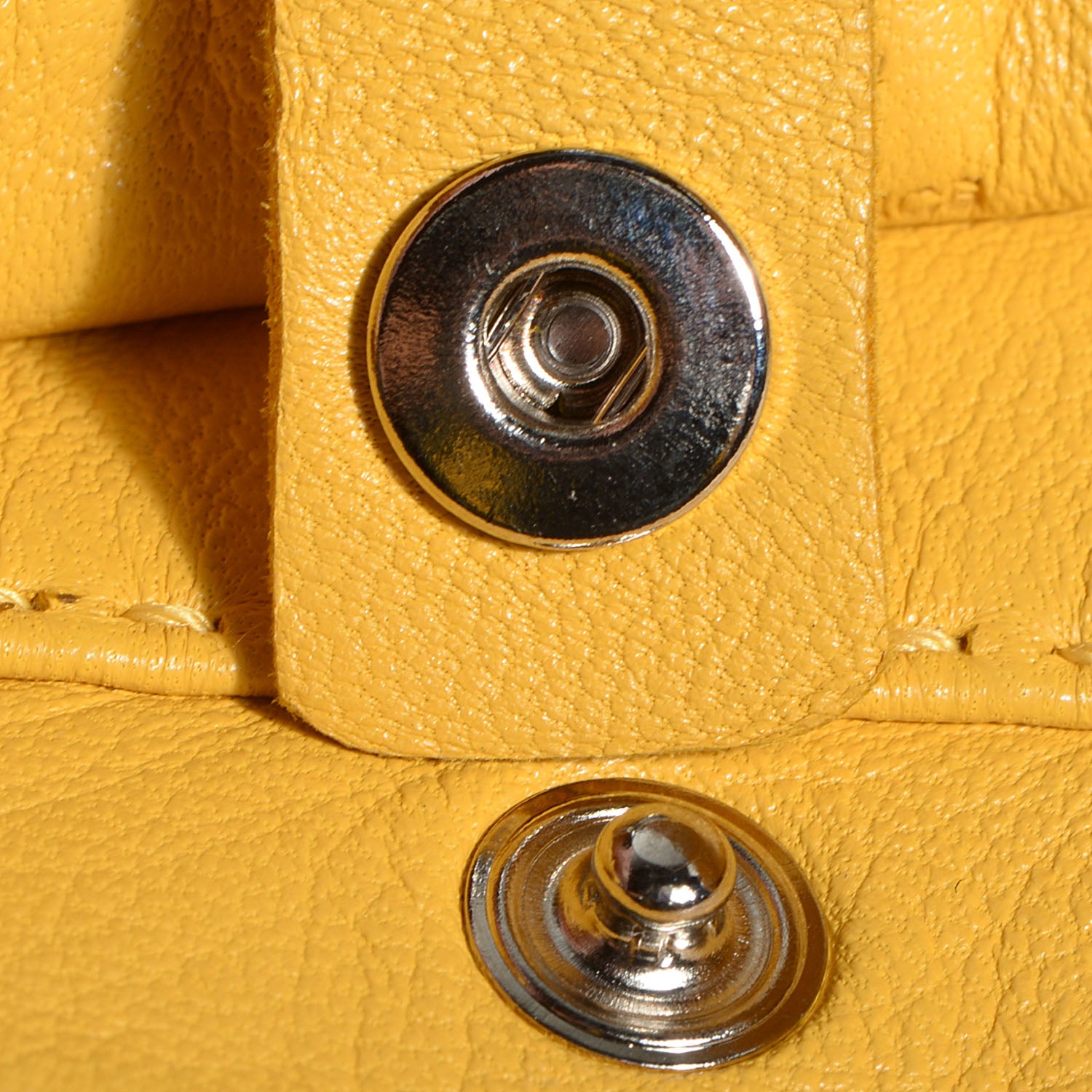 Hermes Lambskin Clou De Selle Pouch Soleil 3 of 12