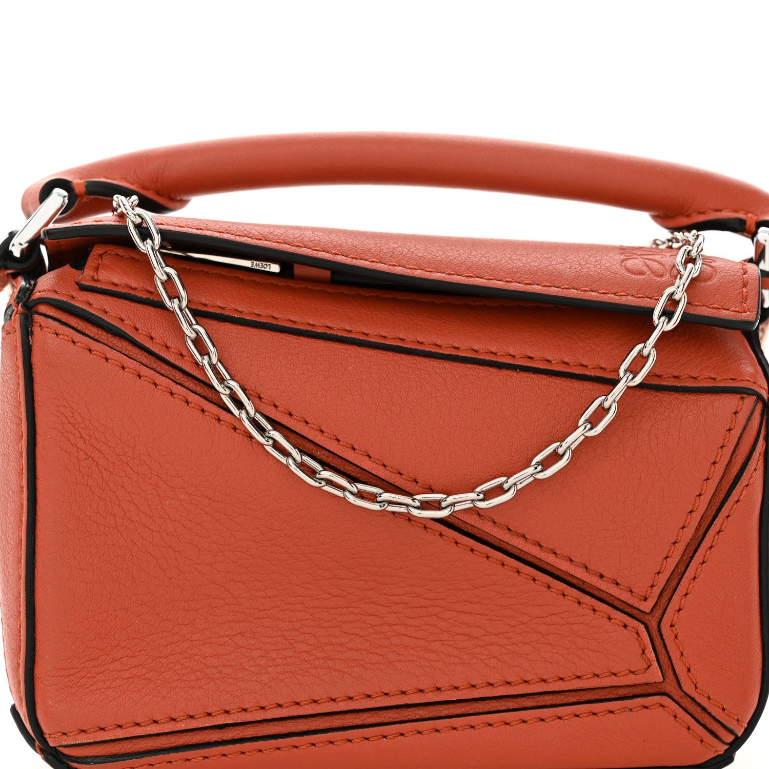 Loewe Calfskin Nano Puzzle Bag Orange 8 of 10