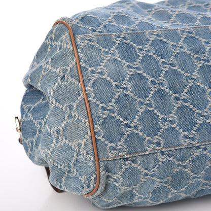 Gucci Denim Monogram Medium Sukey Boston 9 of 10