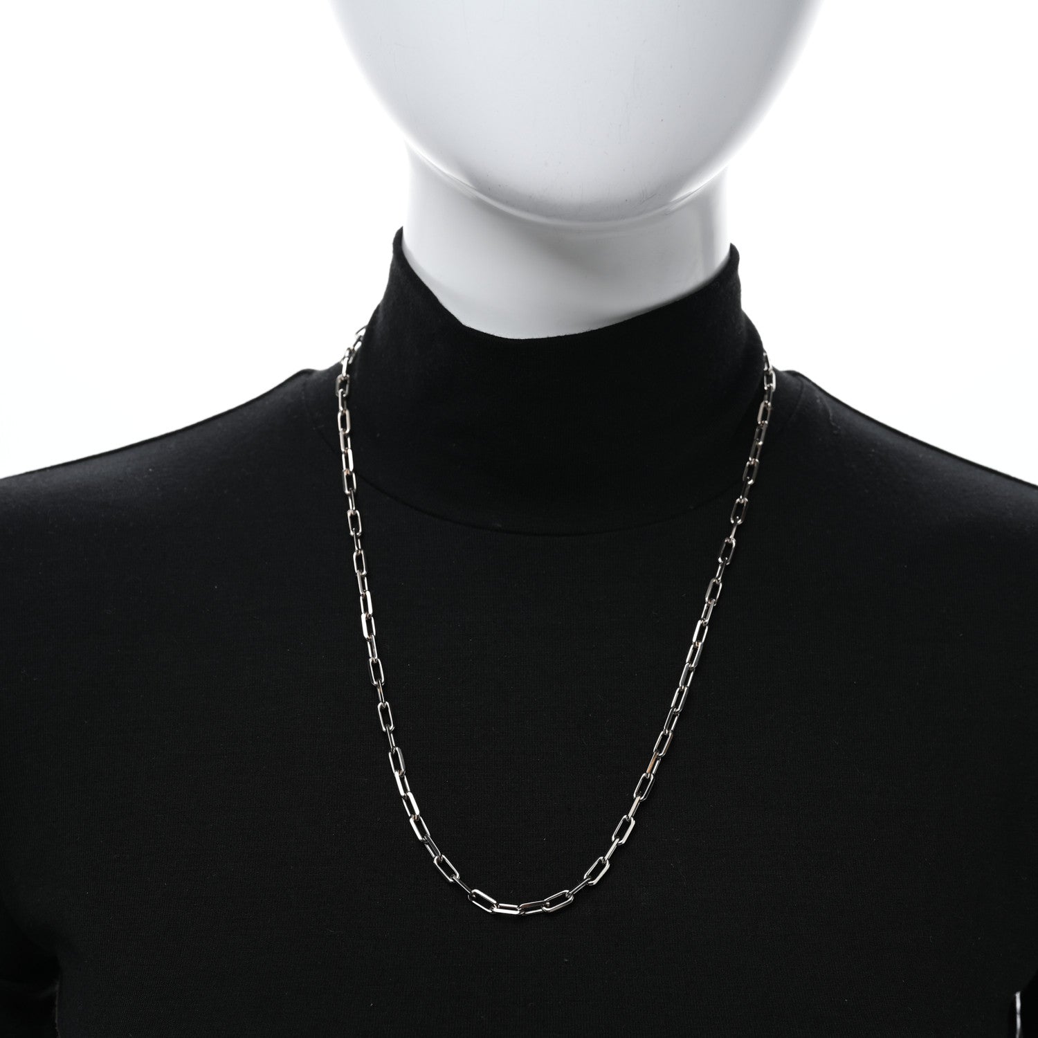 Cartier 18K White Gold SM Santos De Cartier Link Necklace 2 of 5