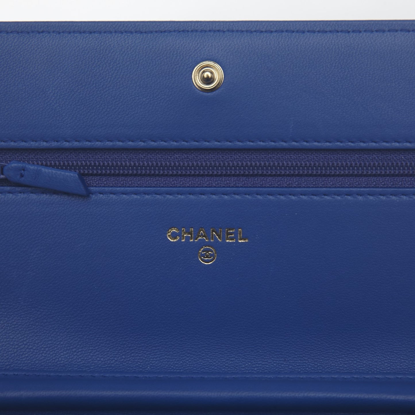 Lambskin Quilted Boy Wallet On Chain WOC Blue
