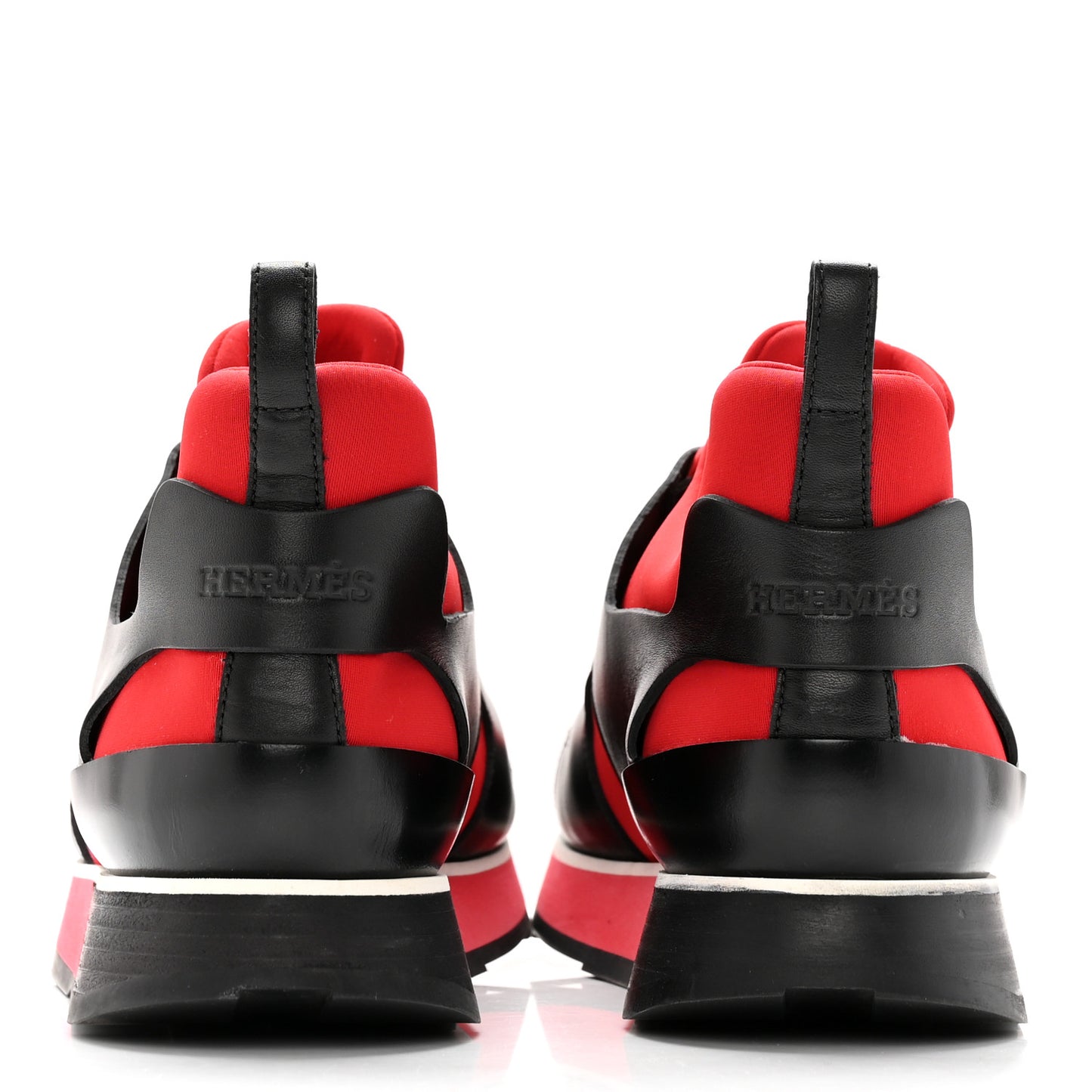 Technical Canvas Calfskin Goatskin Womens Player Sneakers 39 Rouge Black