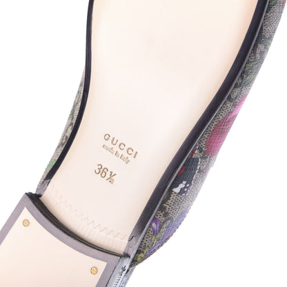 Gucci GG Supreme Monogram Flora Womens Princetown Slippers 36.5 Beige Ebony Multicolor Rosso 8 of 9