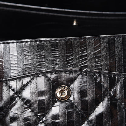 Chanel Metallic Calfskin Striped 2.55 Reissue 226 Flap Black 10 of 14