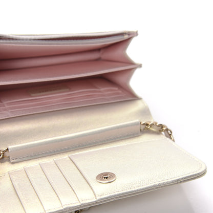 Chanel Iridescent Lambskin Quilted Mini Wallet On Chain WOC Ivory 5 of 11