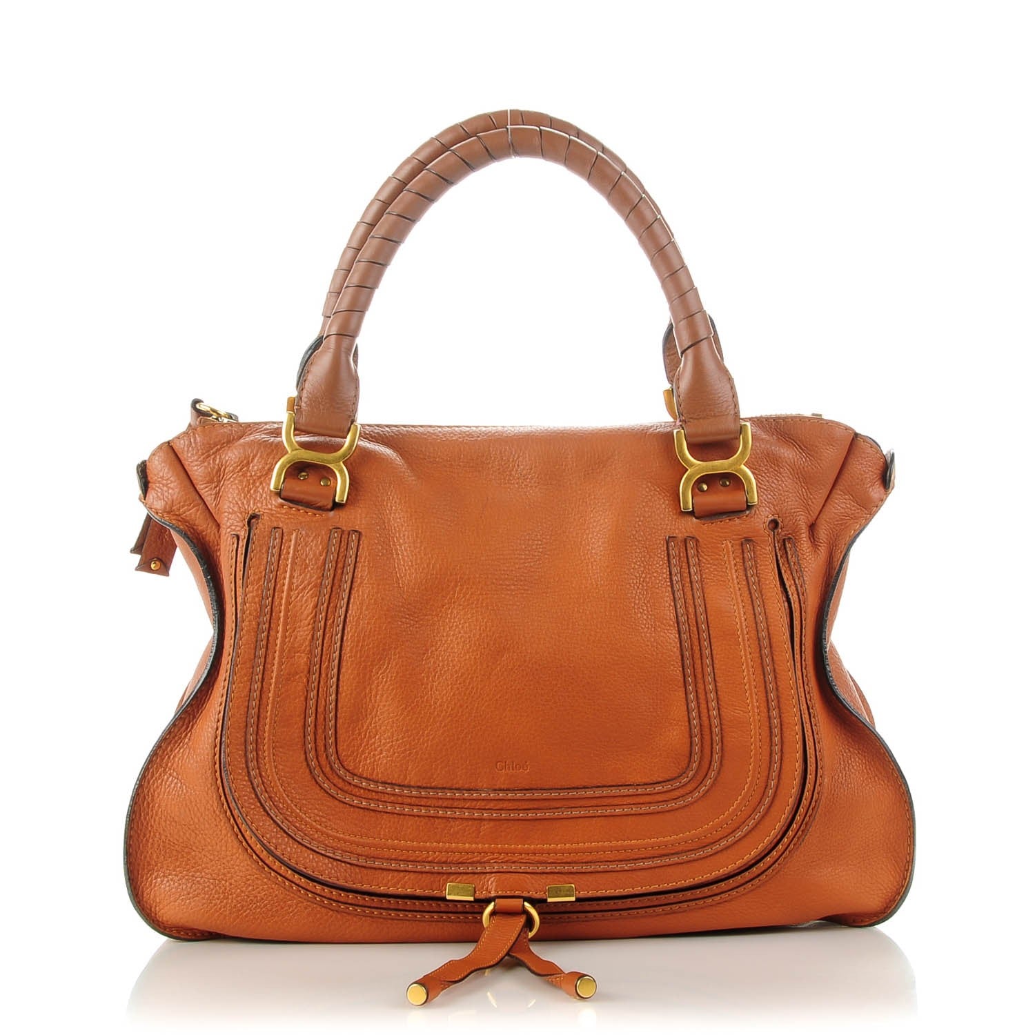 Chloe Calfskin Large Marcie Satchel Tan 1 of 9