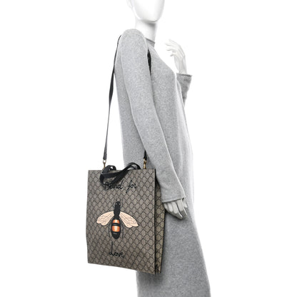 Gucci GG Supreme Monogram L'Aveugle Par Amour Print Vertical Tote Black 2 of 10