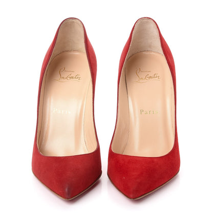Christian Louboutin Veau Velours Pigalle Follies 100 Pumps 36 Flamenco 2 of 8