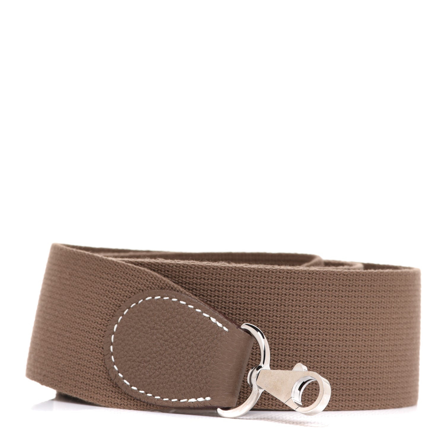 Hermes Toile Taurillon Clemence Shoulder Strap Etoupe 1 of 5