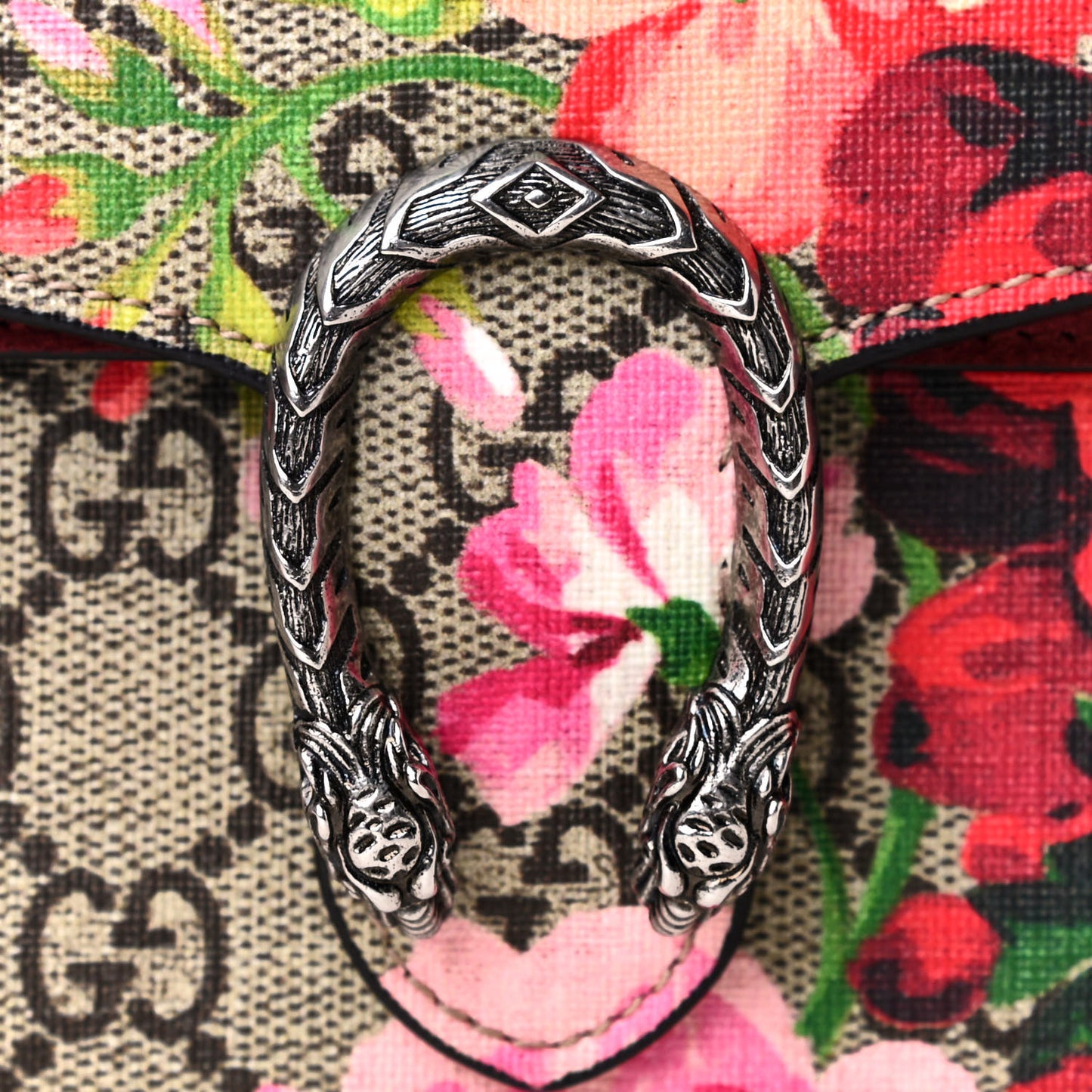 GG Supreme Monogram Blooms Super Mini Dionysus Shoulder Bag Beige Multicolor Dry Rose