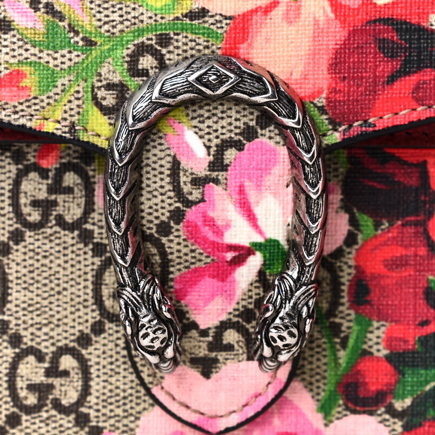 Gucci GG Supreme Monogram Blooms Super Mini Dionysus Shoulder Bag Beige Multicolor Dry Rose 5 of 5