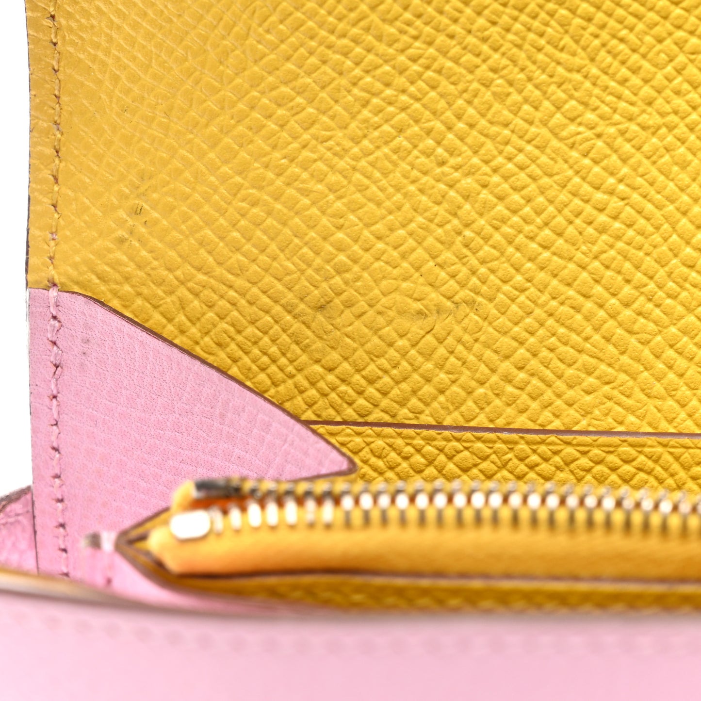 Epsom Verso Kelly Longue Wallet Mauve Sylvestre Jaune De Naples