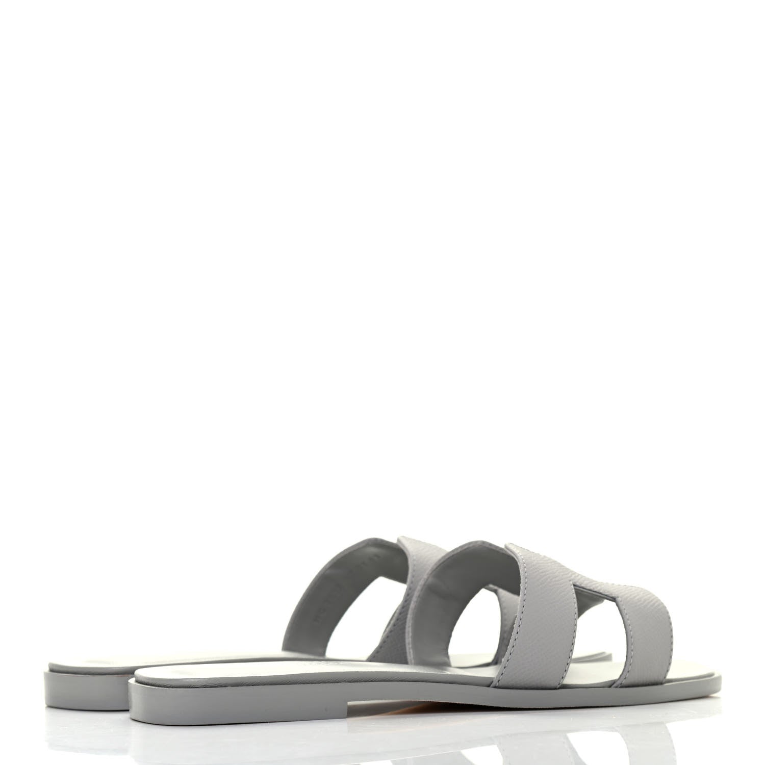 Hermes Epsom Oran Sandals 37 Bleu Glacier 3 of 4
