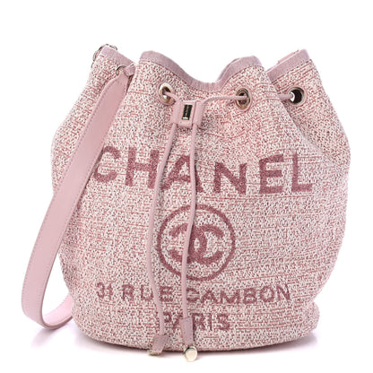 Chanel Lurex Boucle Deauville Drawstring Bag Pink 1 of 4