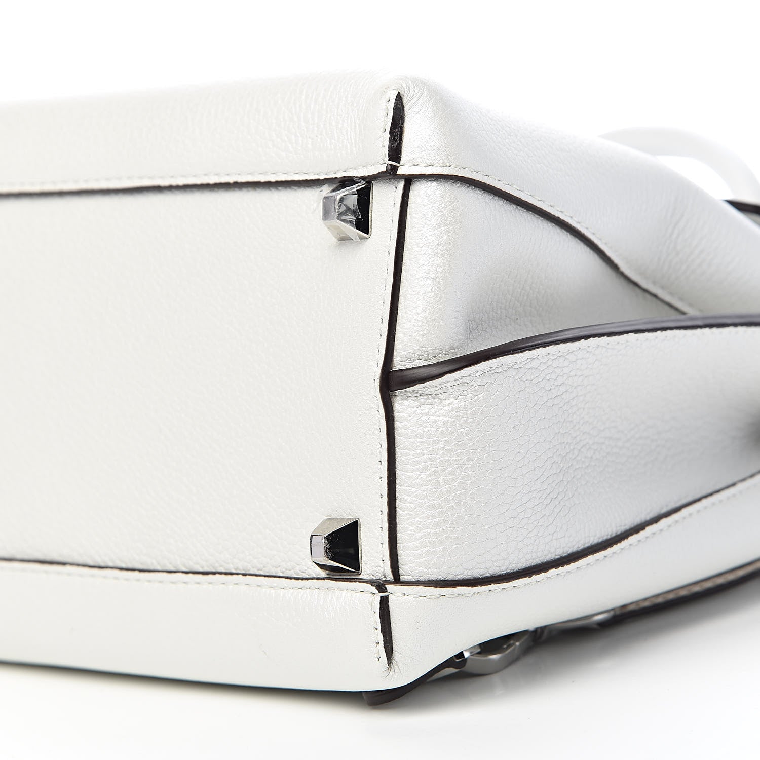 MCM Grained Calfskin Medium Milla Convertible Backpack White Flake 8 of 9