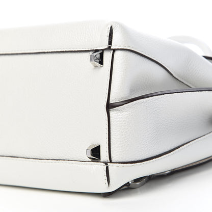 MCM Grained Calfskin Medium Milla Convertible Backpack White Flake 8 of 9