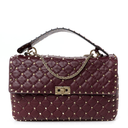 Valentino Garavani Nappa Large Rockstud Spike Shoulder Bag Rubin 1 of 11