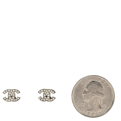 Chanel Crystal CC Earrings Silver 2 of 5