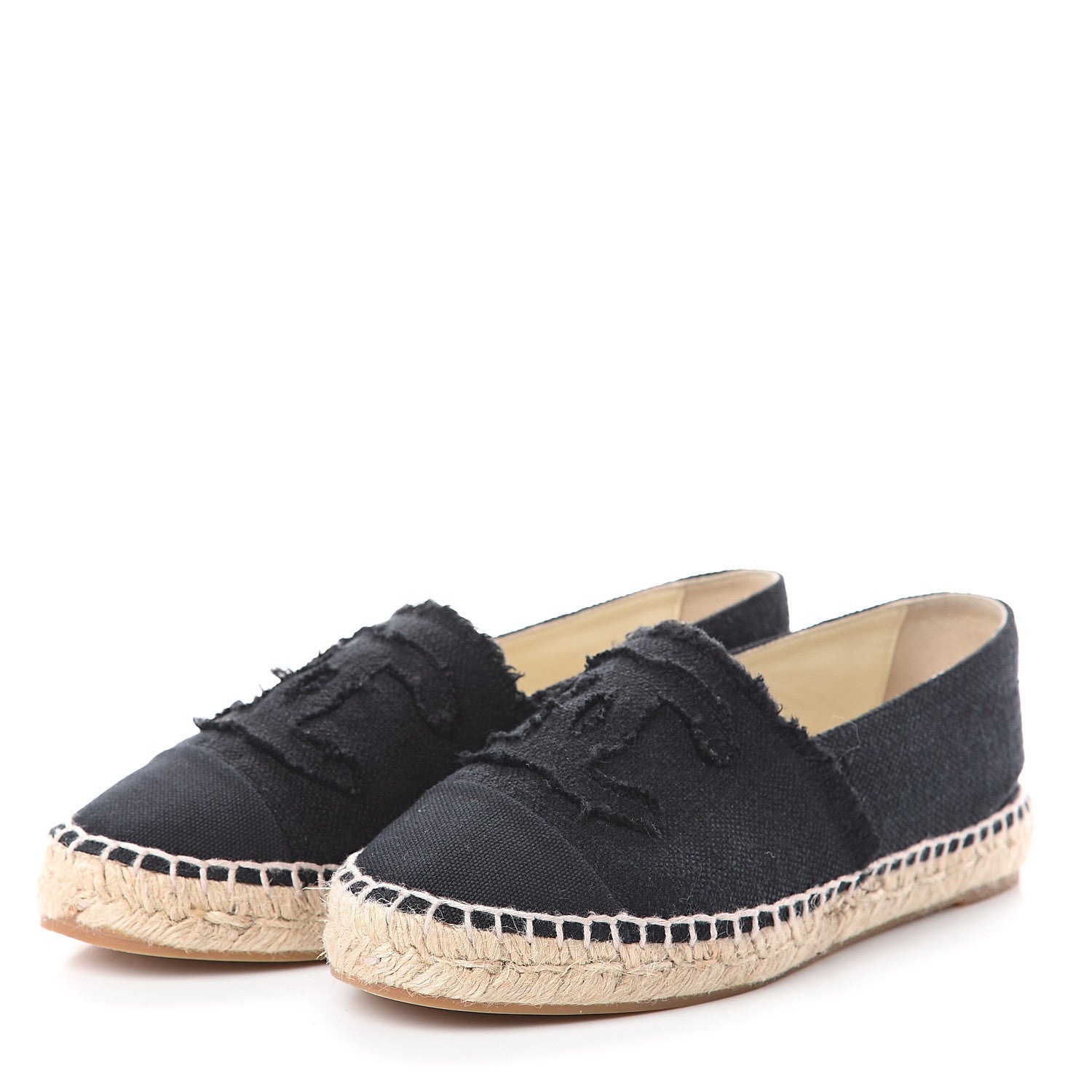 Chanel Linen CC Espadrilles 38 Black 3 of 7