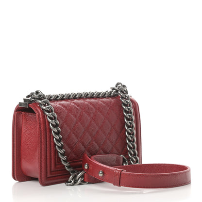 Chanel Caviar Quilted Small Boy Flap Dark Red 3 of 11