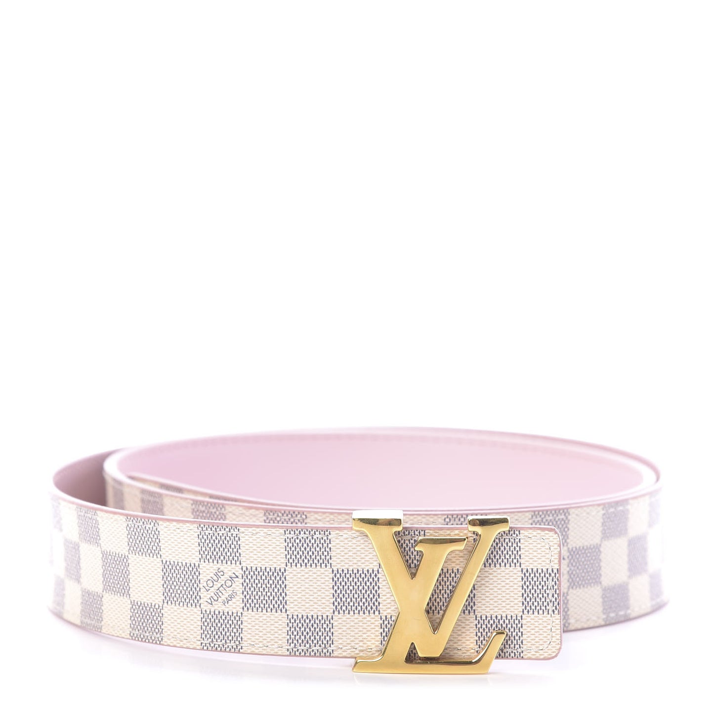 Damier Azur LV Initiales 32mm Belt 90 36 Rose Ballerine