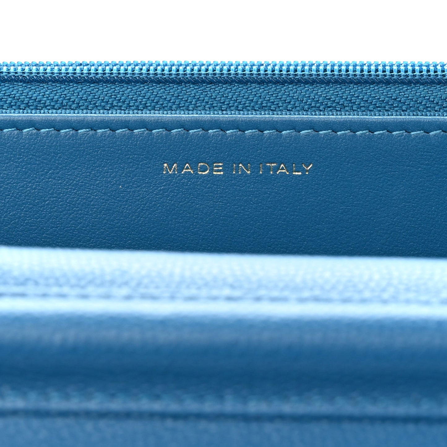 Caviar Quilted Wallet on Chain WOC Blue