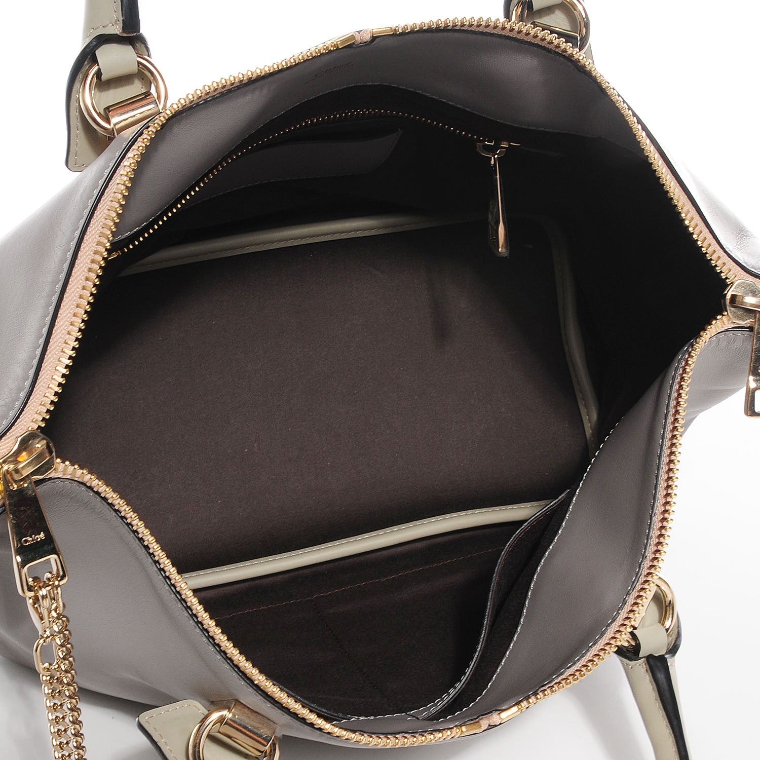 Chloe Smooth Calfskin Small Baylee Tote Marshmallow Cashmere Grey 5 of 7