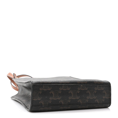 Celine Triomphe Canvas Calfskin Mini Vertical Cabas Tan 4 of 9