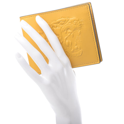 Gucci Calfskin Embossed Tiger Bi-Fold Wallet Yellow 2 of 8