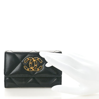 Chanel Lambskin Quilted Chanel 19 Flap Card Holder Black 2 of 10