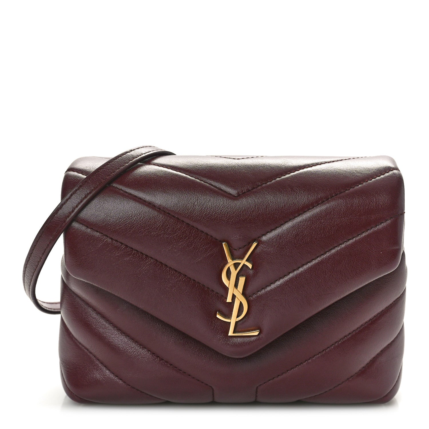 Saint Laurent Calfskin Y Quilted Monogram Toy Loulou Monogram Crossbody Bag Rouge Legion 1 of 12