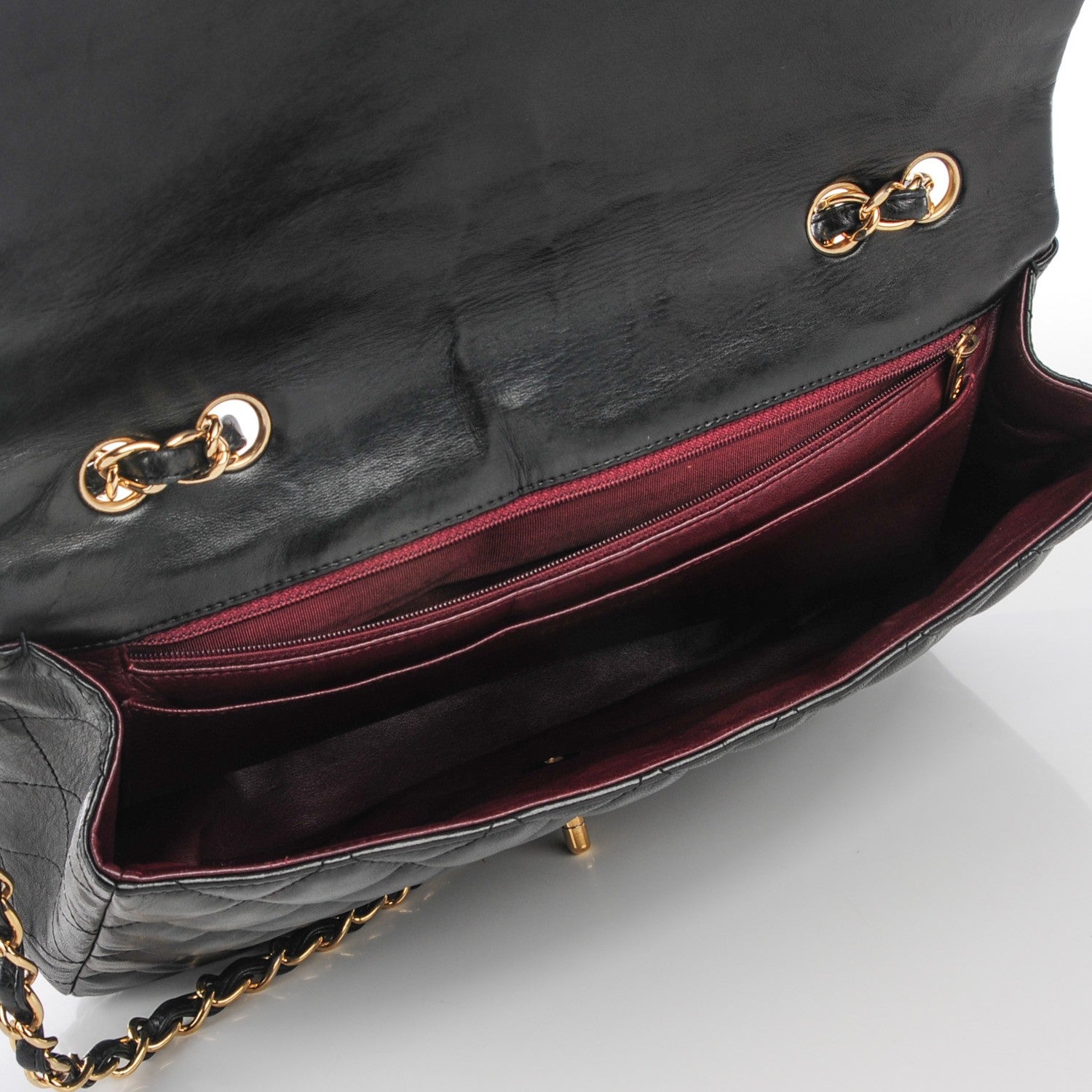 Chanel Lambskin Quilted Jumbo Single Flap Black 5 of 9