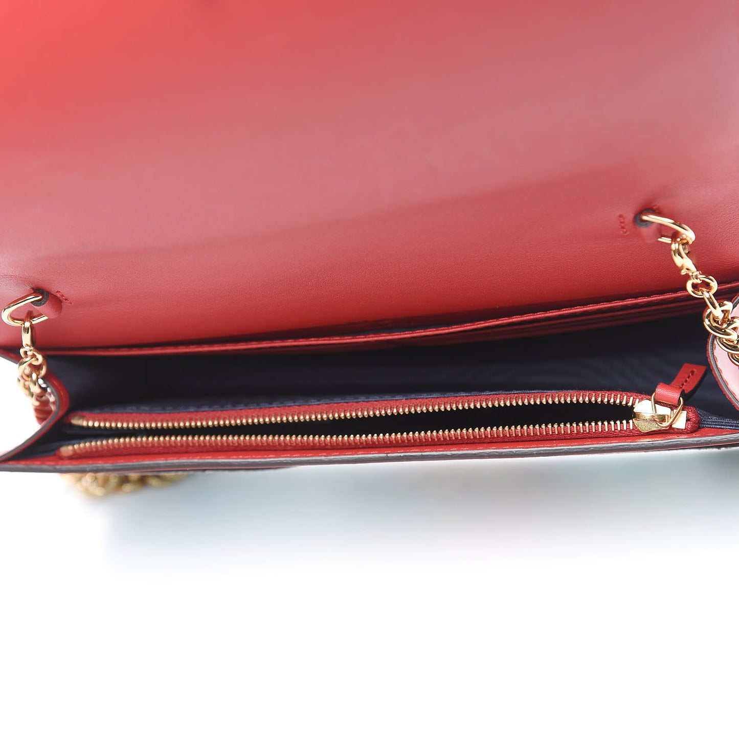 GG Supreme Monogram Blooms Chain Wallet Blue