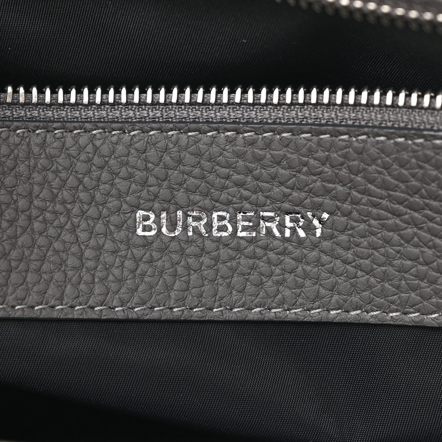 Burberry Grainy Calfskin Embossed Bruno Messenger Charcoal Grey 6 of 11