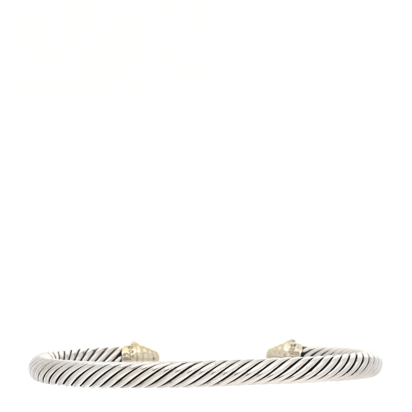 Sterling Silver 14K Yellow Gold 5mm Cable Classics Bracelet