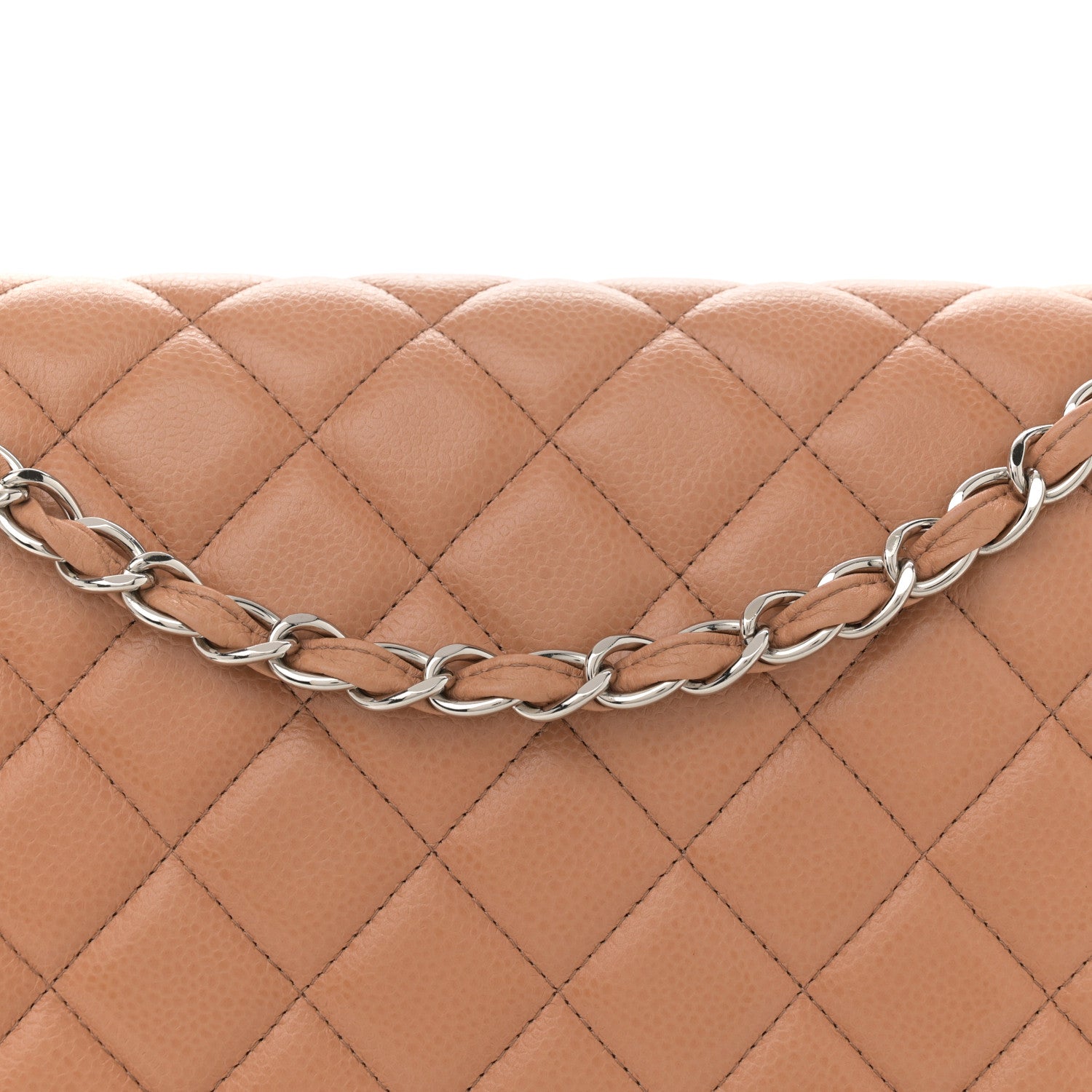 Chanel Caviar Quilted Maxi Double Flap Dark Beige 8 of 10