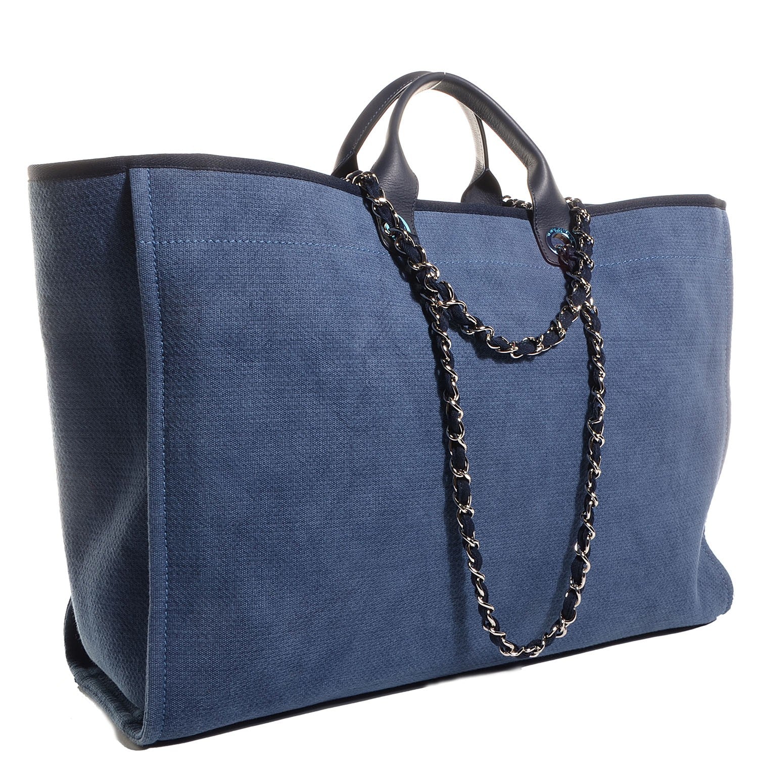 Chanel Canvas Deauville Large Tote Denim Blue 3 of 7