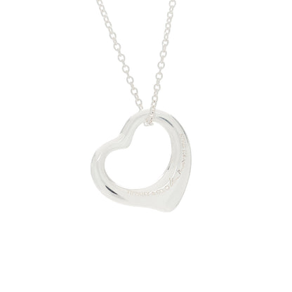 Tiffany Sterling Silver 16mm Elsa Peretti Open Heart Pendant Necklace 4 of 4