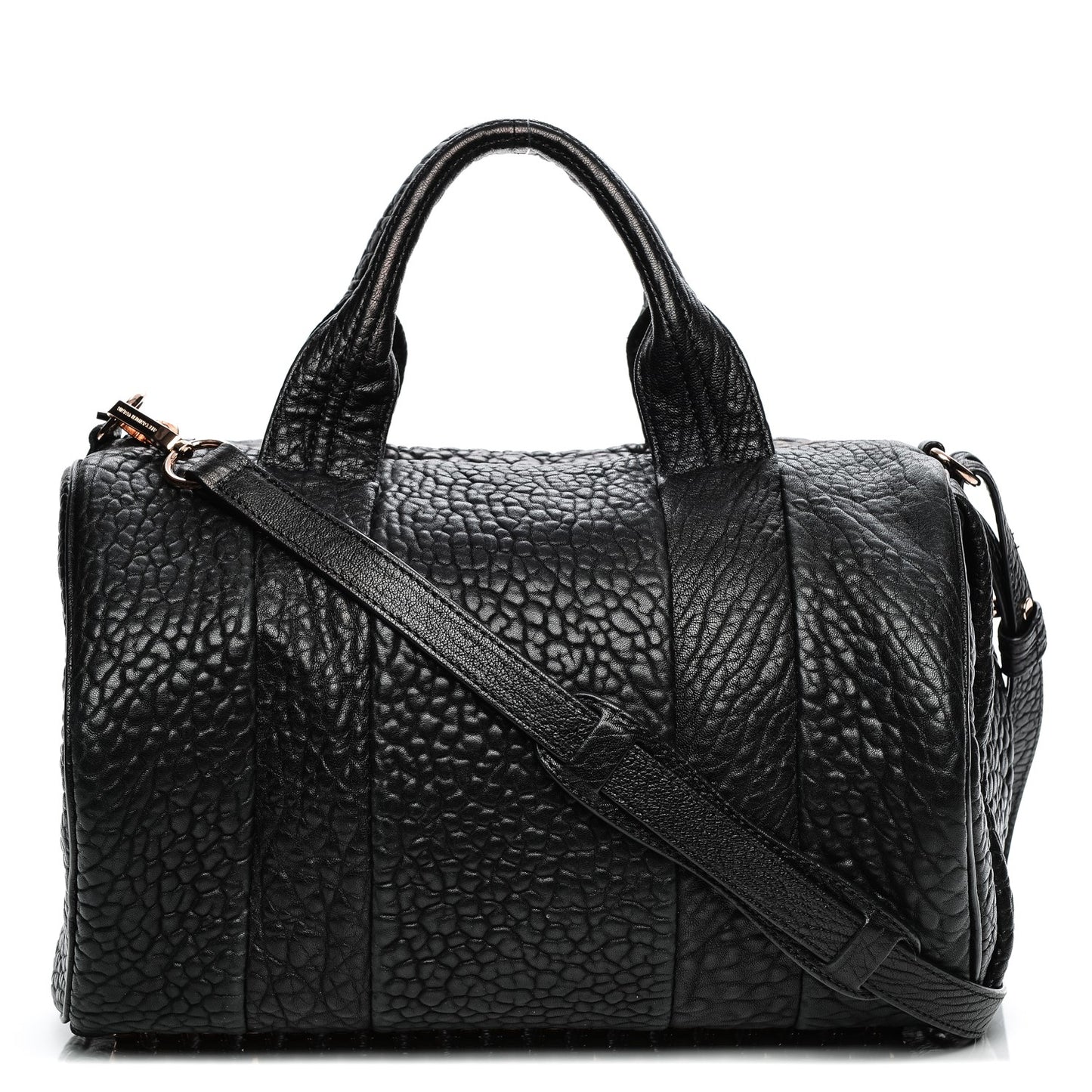 Pebbled Lambskin Rocco Black Rose Gold Hardware