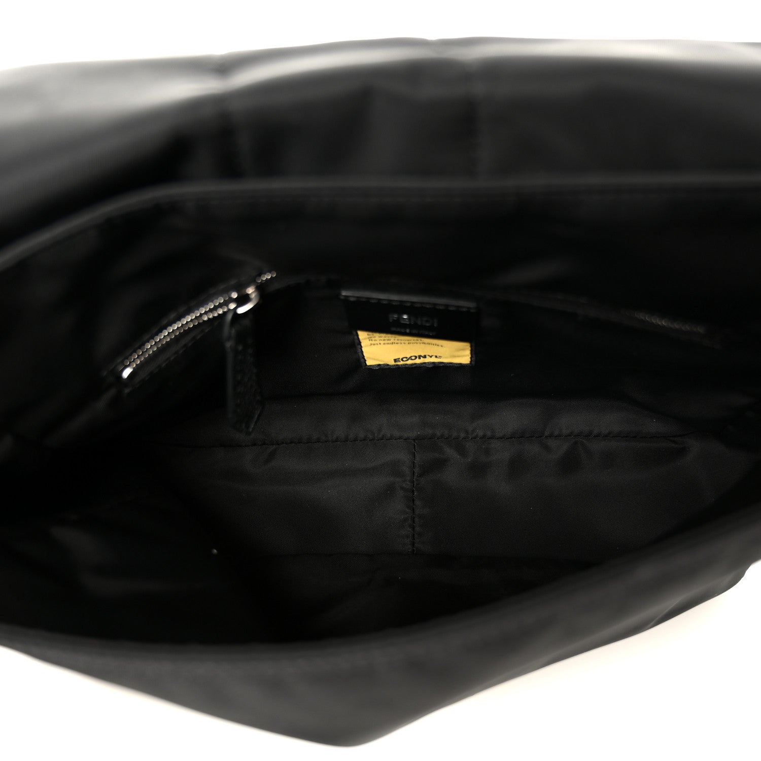 Fendi Econyl Nylon Cuoio Romano Monochrome Medium Baguette Messenger Bag Black 5 of 12