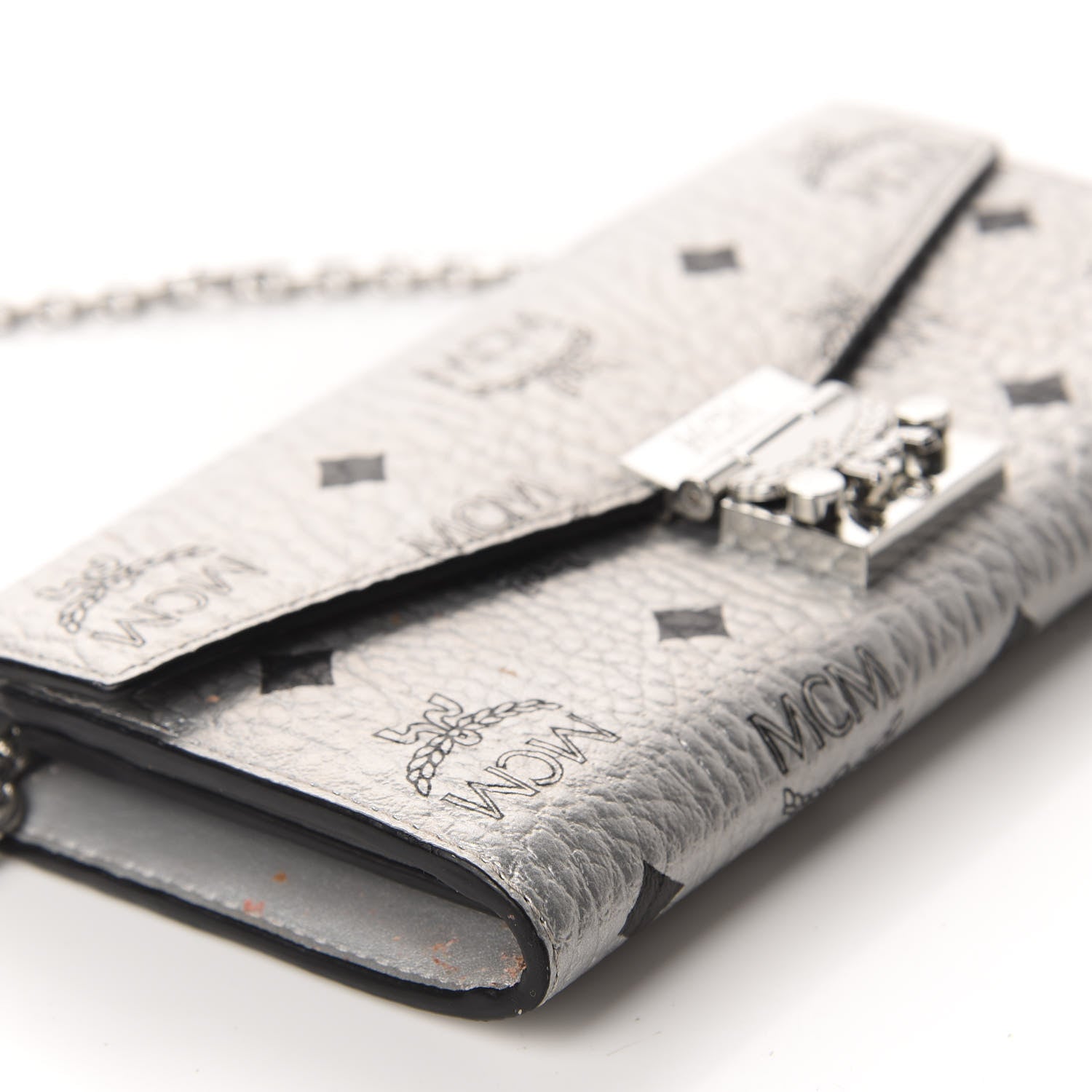MCM Metallic Visetos Patricia Wallet On Chain Silver 6 of 12