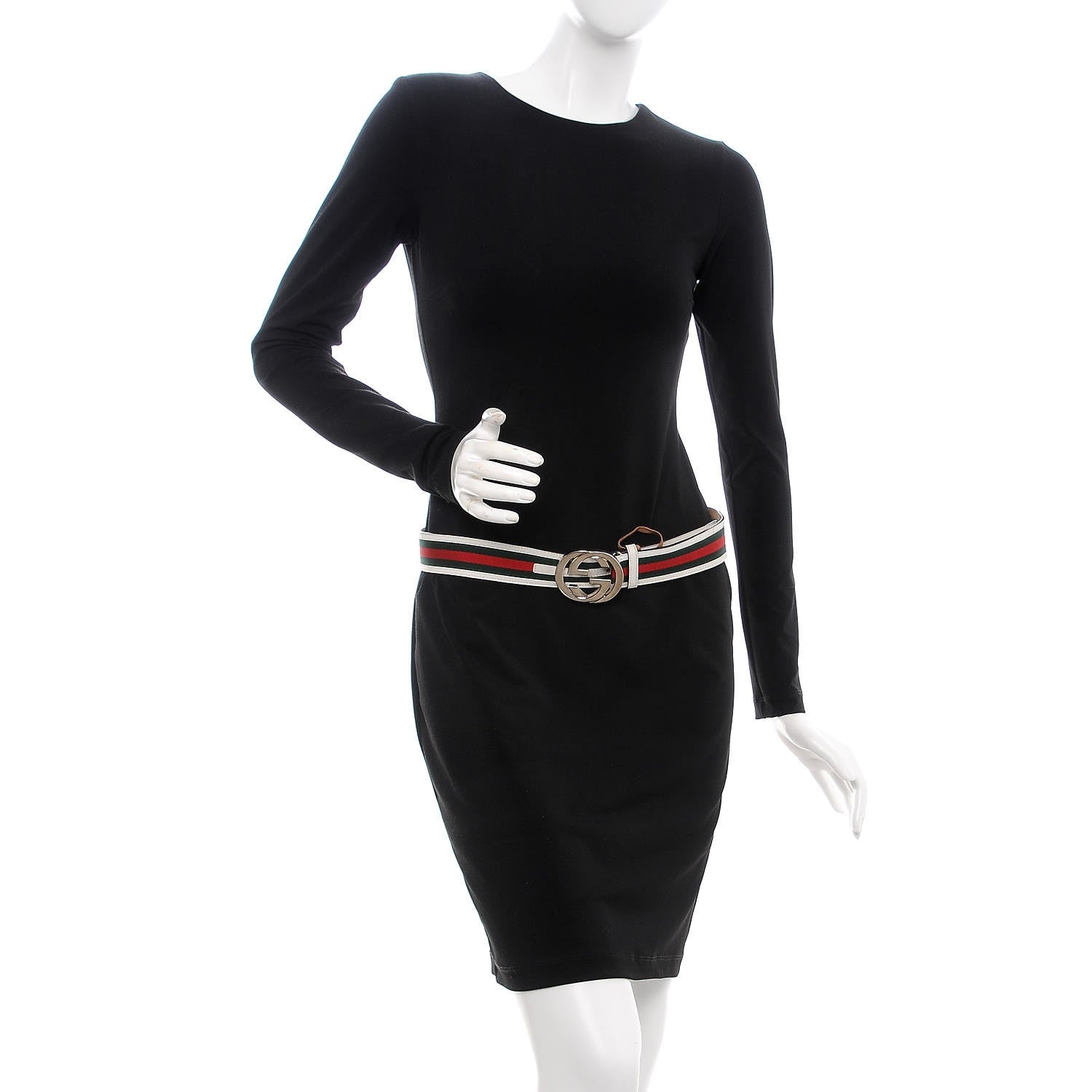 Gucci Canvas Web Interlocking G Belt 85 34 White 2 of 11