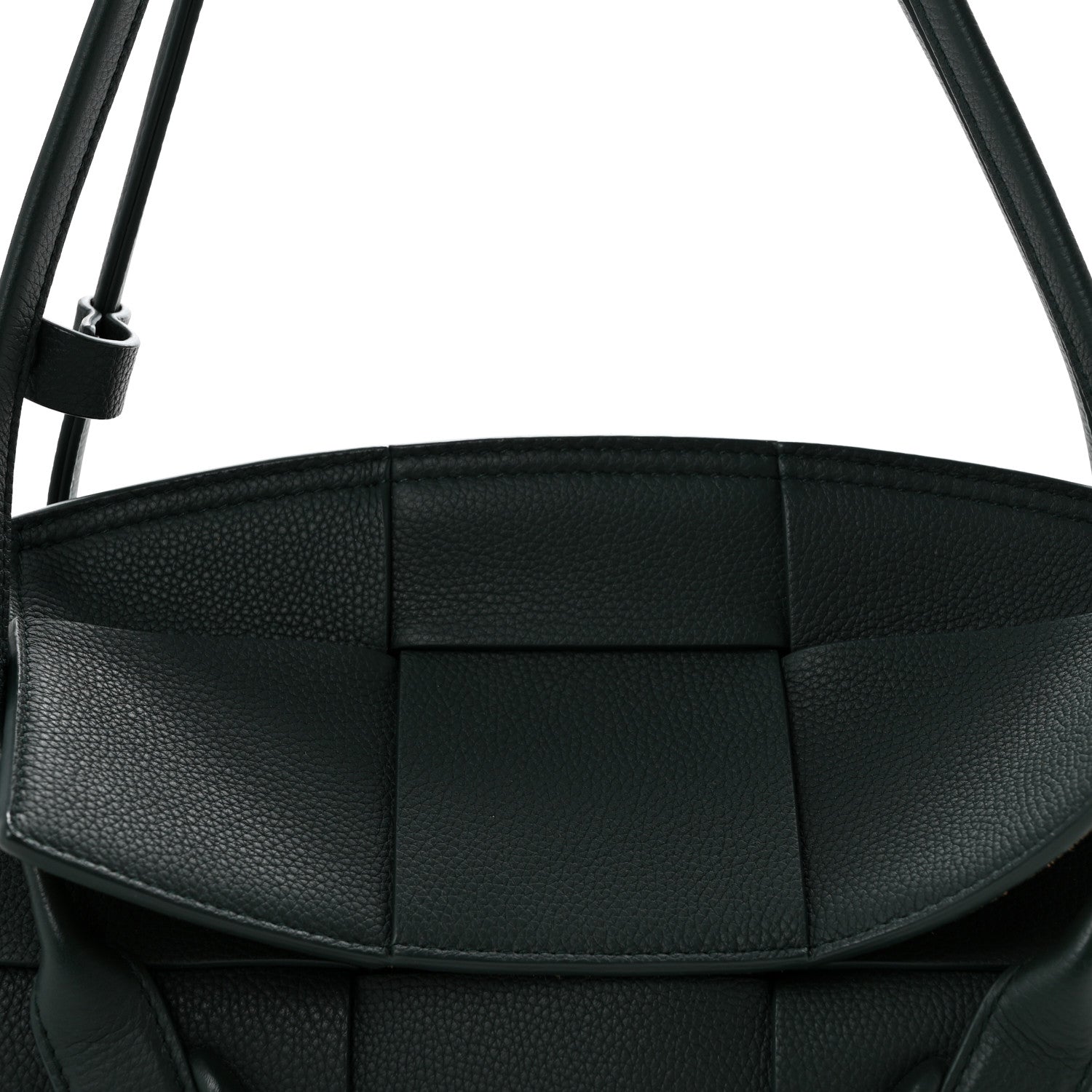 Bottega Veneta Grained Calfskin Maxi Intrecciato Small Arco Pine Green 7 of 12