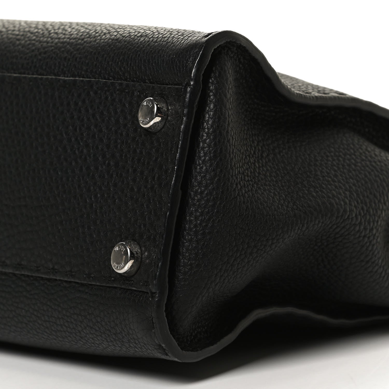 Fendi Cuoio Romano Selleria Bi-Color Medium Peekaboo Iconic Satchel Black Mou 6 of 14