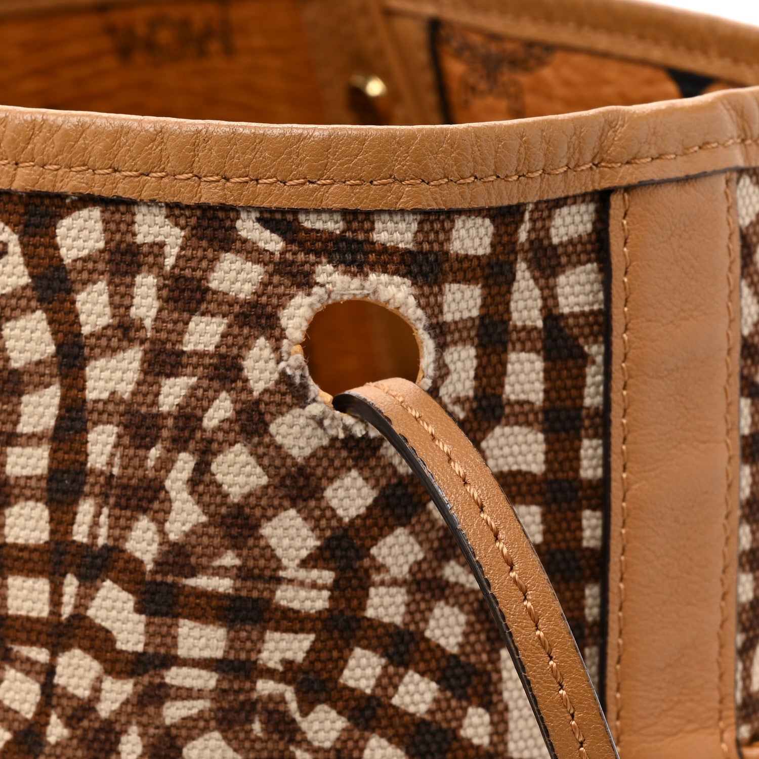 MCM Visetos Medium Liz Reversible Shopper Tote Cognac 17 of 25