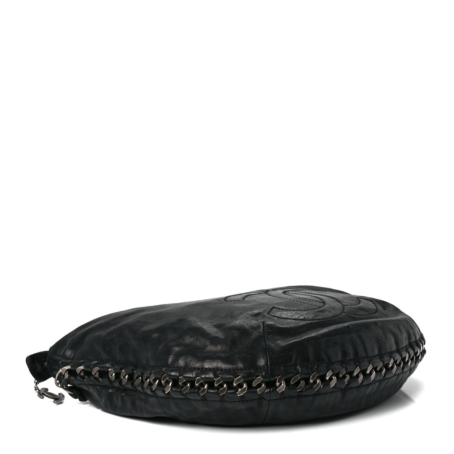 Calfskin Modern Chain Hobo Black
